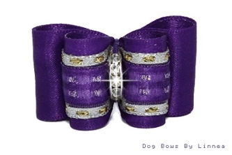Purple Silver Jacquard Satin