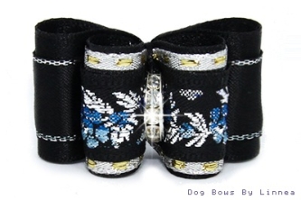 Silver Metallic Floral Jacquard Blue