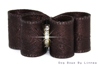 Rose Jacquard Brown Satin