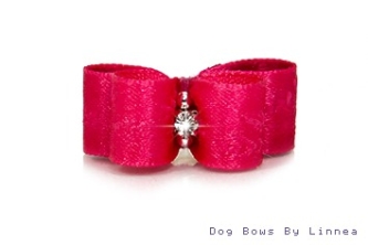 Shocking Pink Jacquard Rose Satin