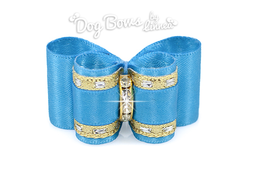 Classic Gold Satin Vivid Blue