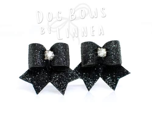 Black Glitter Maltese Pair
