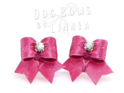 Shocking Pink Jacquard Rose Maltese Pair